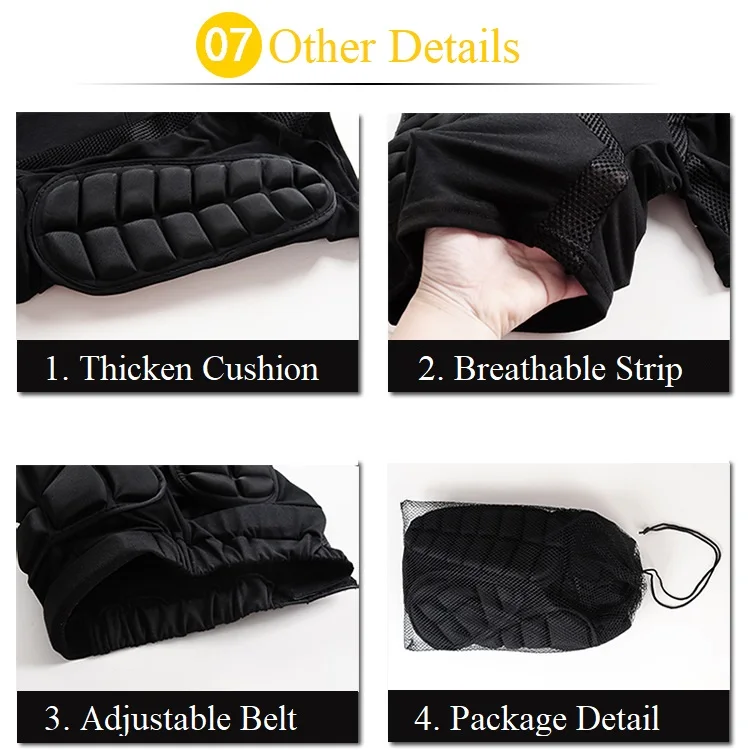3D Padded Hip Protective Shorts EVA Pads Butt Ski Shorts  for Skiing Skating Snowboarding Skateboarding