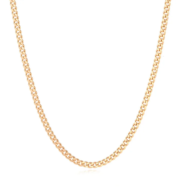18k Real Solid Pure Gold Cuban Curb 