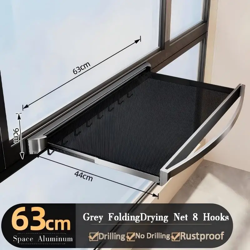 Wholesale Space Saving Hidden Retractable Drying Net No Drilling Foldable Wall Mounted Clothes Drying Mesh Rack Manufacturer