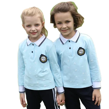 2021 Factory OEM/ODM Child school Uniform Super Soft Fabric 2-Piece Polo Shirt Sports Set Kindergarten School Uniform Design