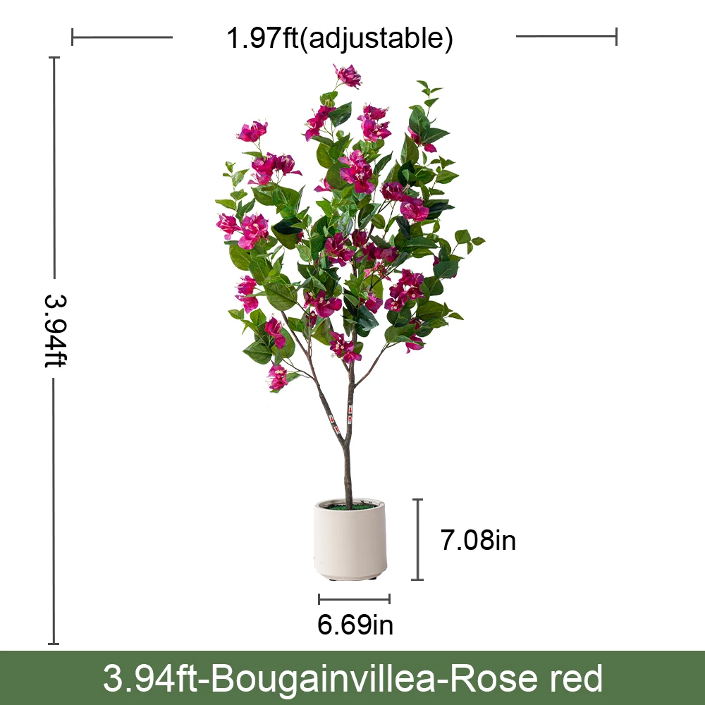 Natural Style Home Office Decor Artificial Bougainvillea PVC Green Plastic Pot Real Touch Leaves Artificial 180cm Fabric Wedding factory