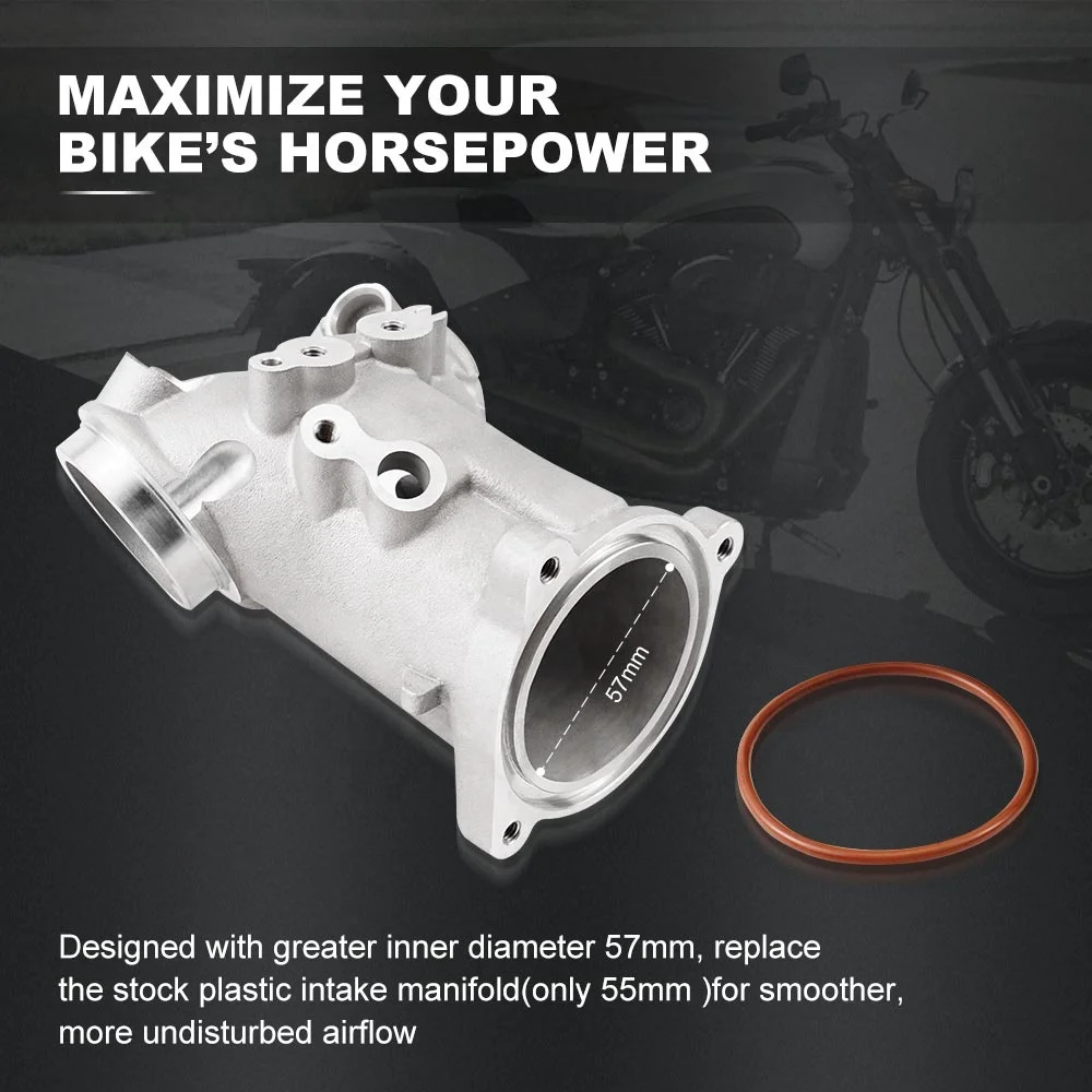 NICECNC Cast Aluminum Intake Manifold For Harley Street Glide FLHX/FLHXS 2017-2022 M8 55mm