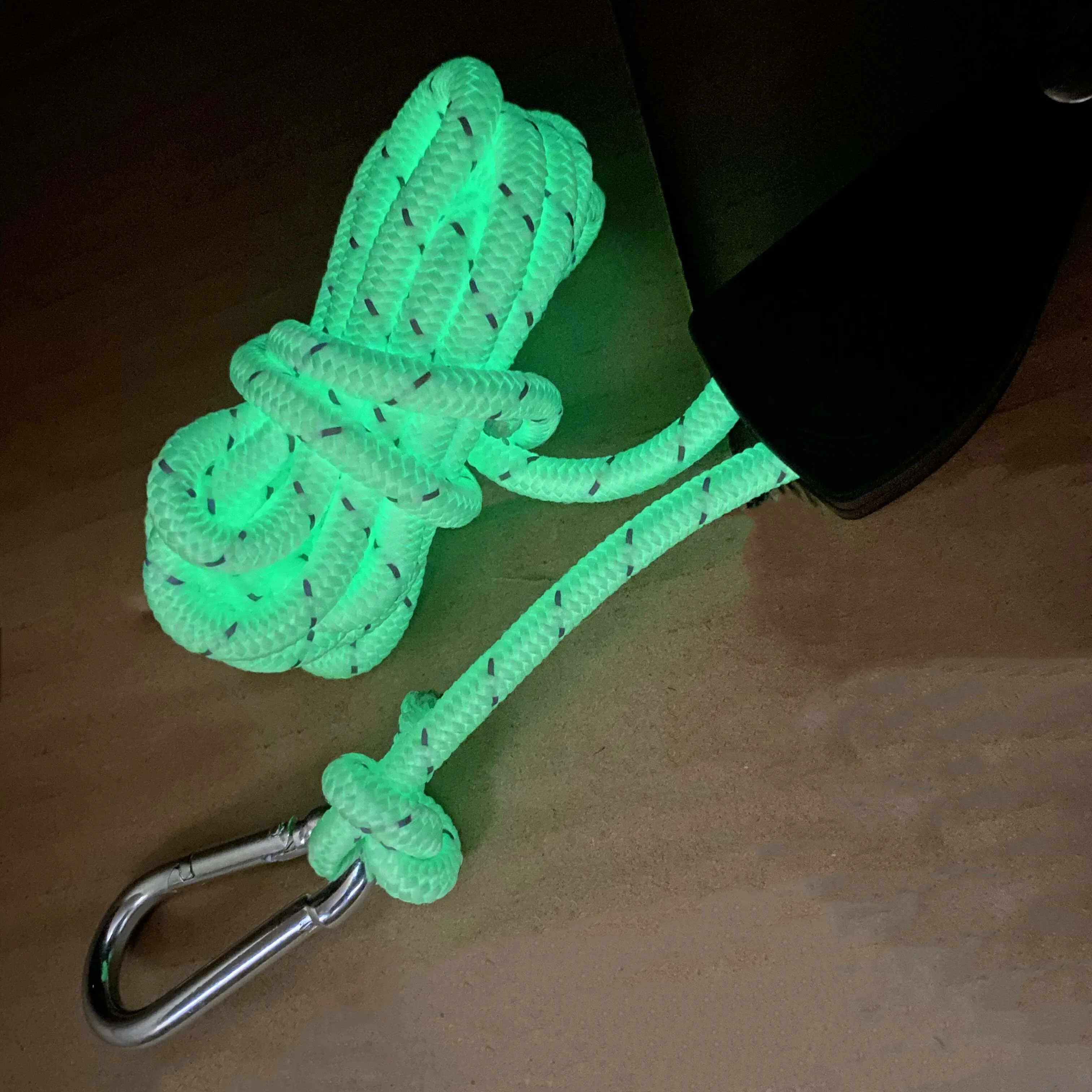 Reflective Strip Glowing Rope 1/4" Rope Lock Tie Down Heavy Duty Rope Ratchet for Awning with Carabiner Hook supplier