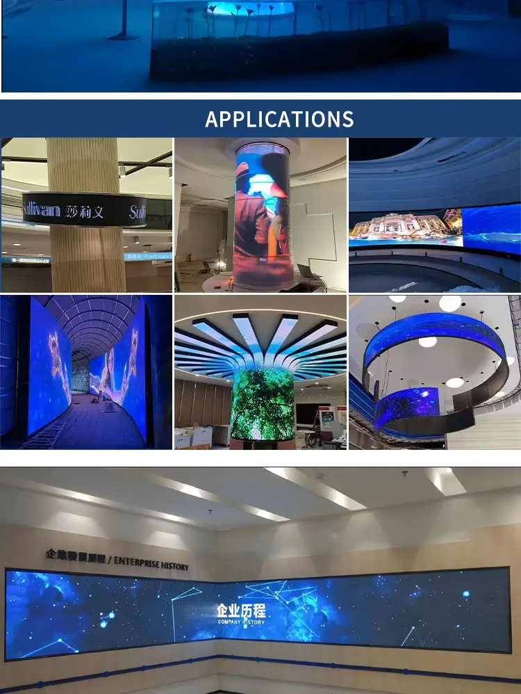 P2-P5 Active LED Display Screen Indoor Soft-type Flexible LED Module 1080p HDR 1000:1 Commercial Use