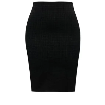 Women's Commuter High Waist Plaid Tight  office Knee-Length Pencil Skirt