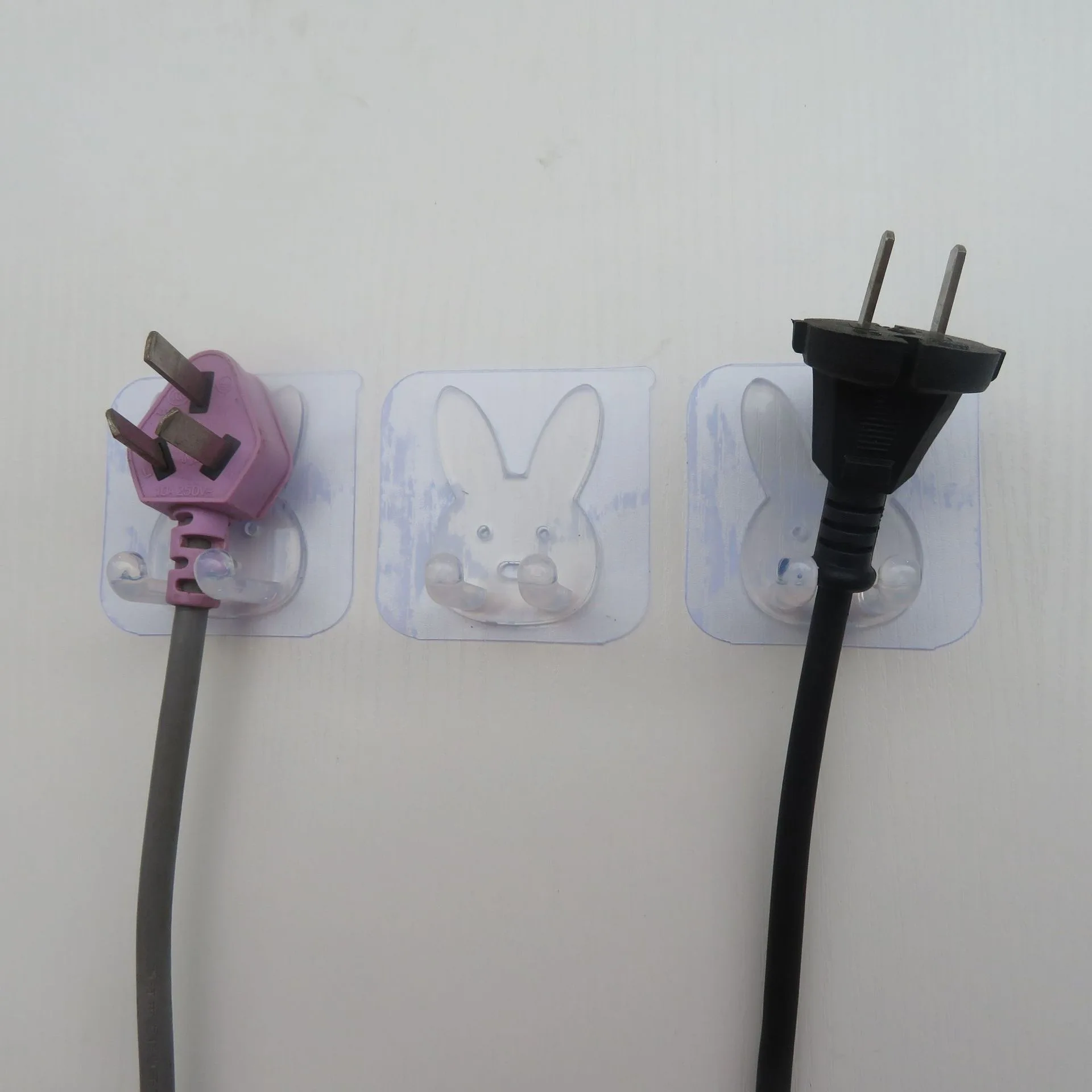 Rabbit Plug Hook Multifunctional Sticky Hook Fixed Traceless Viscose Finishing No Punching Double Hook details