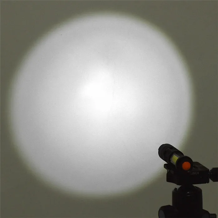 AA or 14500 Battery Powered Pocket Clip Mini Zoomable LED Flashlight with COB Flood Camping Light