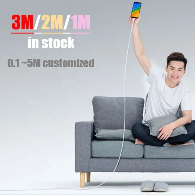 WIK-DT DDP Shipping 3M 10Fts Nylon Braided Phone Charger Cord Long Charging Cable for Smart Phone