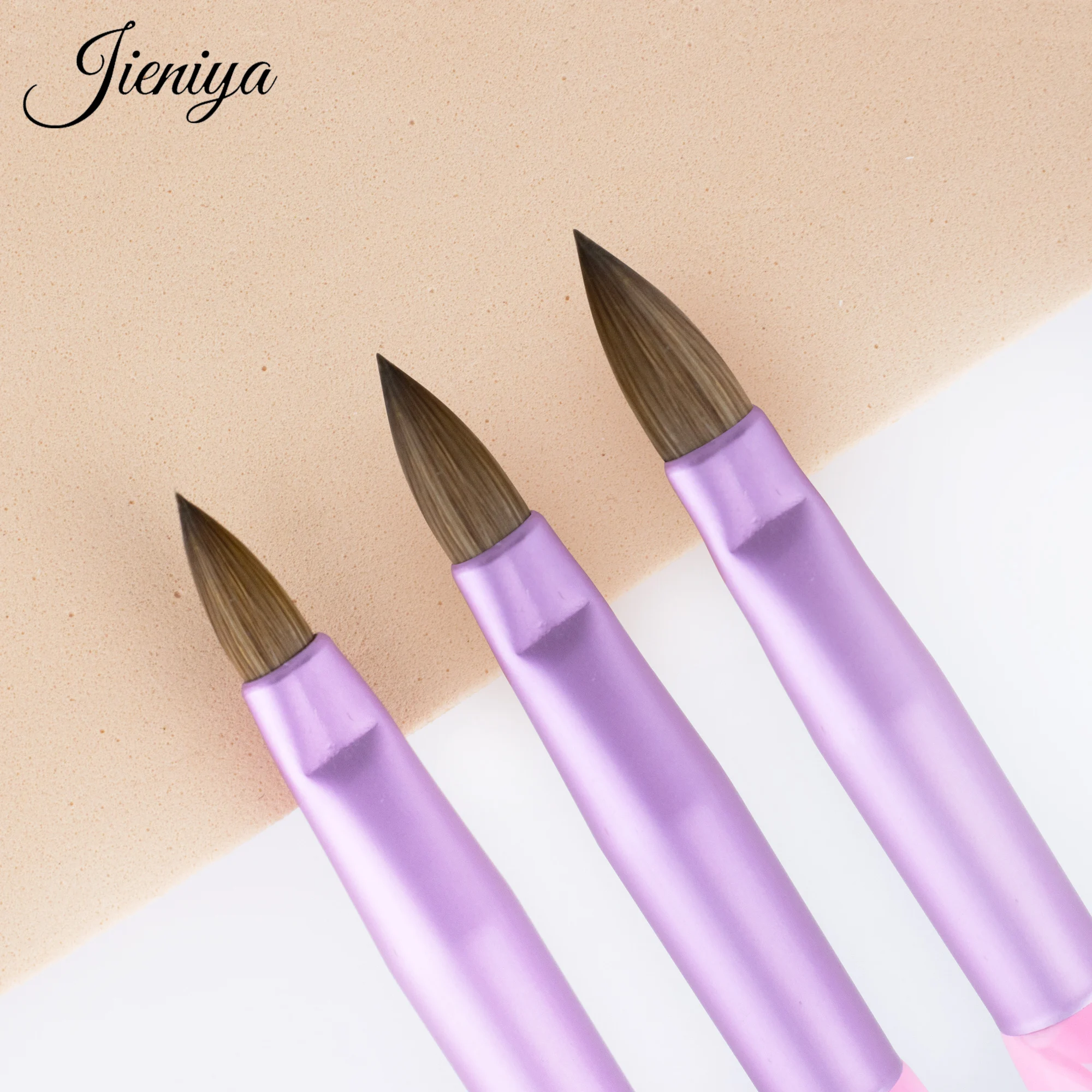 Акриловая скульптурная кисть Розовая мраморная текстура Ручка Pure Kolinsky 3D Кисть для