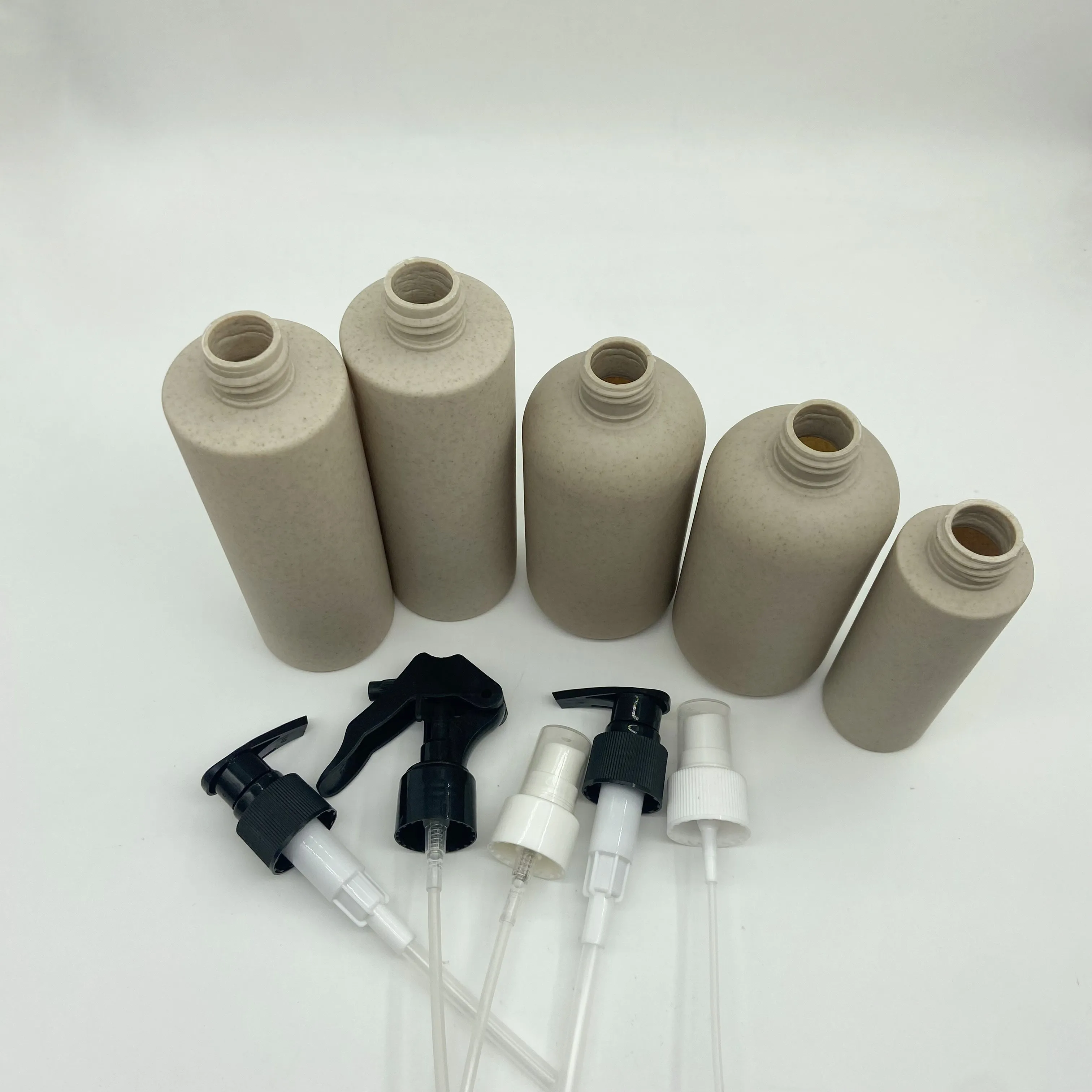 Eco Friendly Degradable Biodegrade Material Sugar Cane Wheat Straw Cosmetic Bottle
