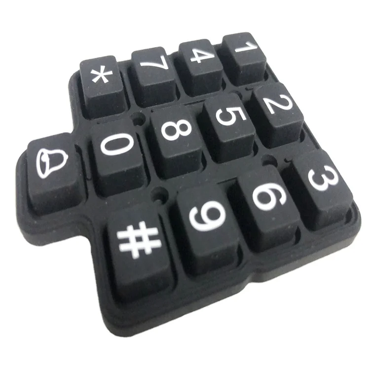Customize keypads&keyboards screen printing silicone button keypad  numeric silicone rubber keypads with conductive carbon pill