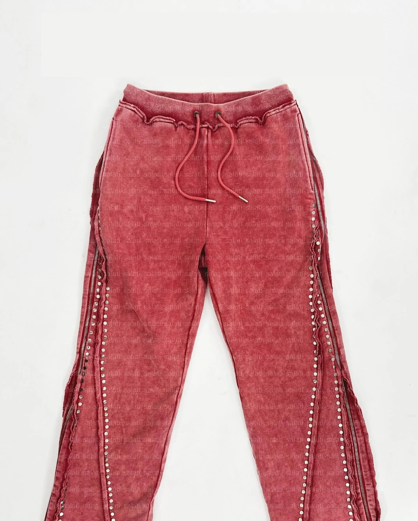 Custom 2PCS Distressed Jogging Sweat Suit Rhinestone Flared Acid Wash Tracksuit Sweatsuits Jogger Sweatpants and Hoodie Sets Men gallery 4