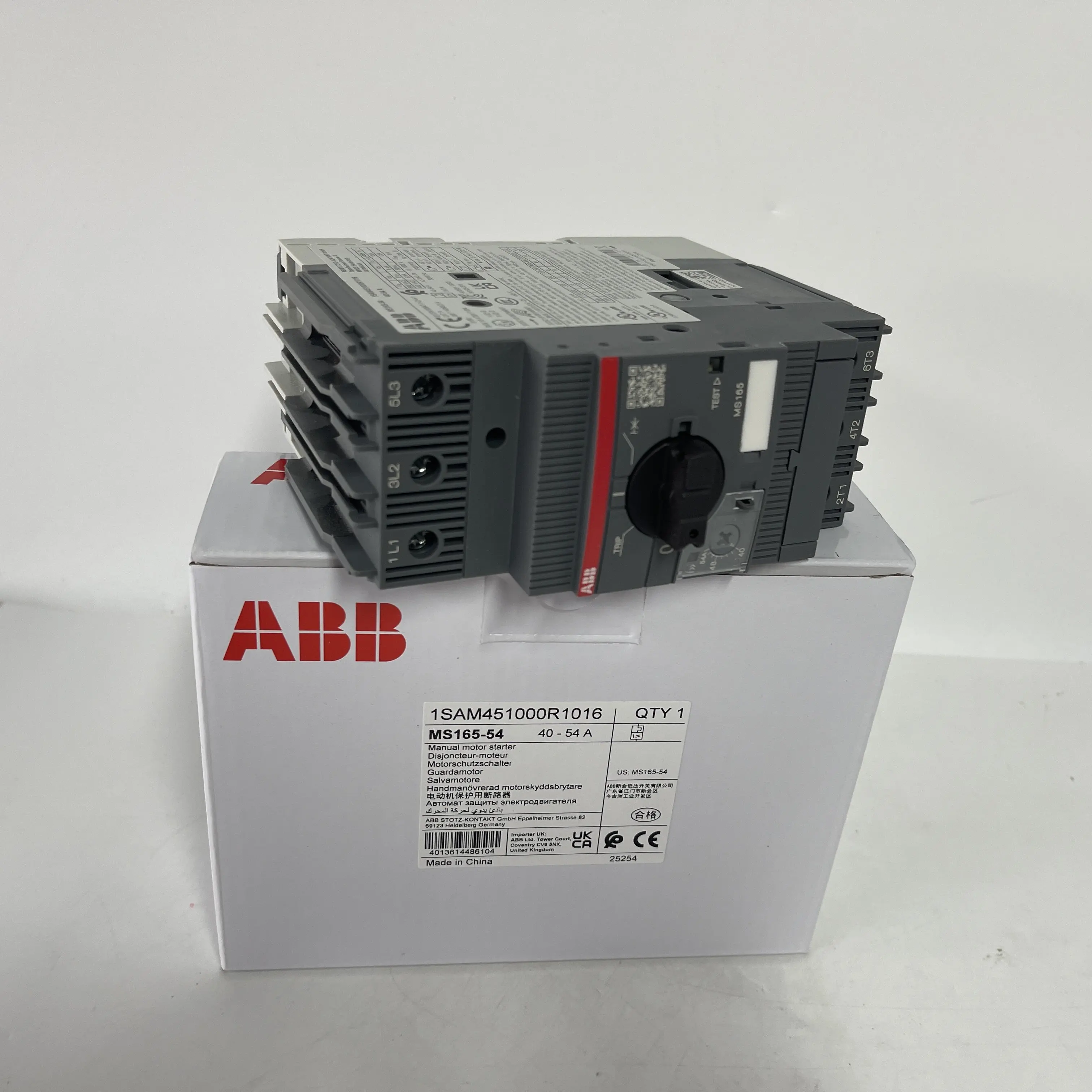 ABB Manual Motor Starter MS165-54 ABB Manual Motor Starter MS165-54