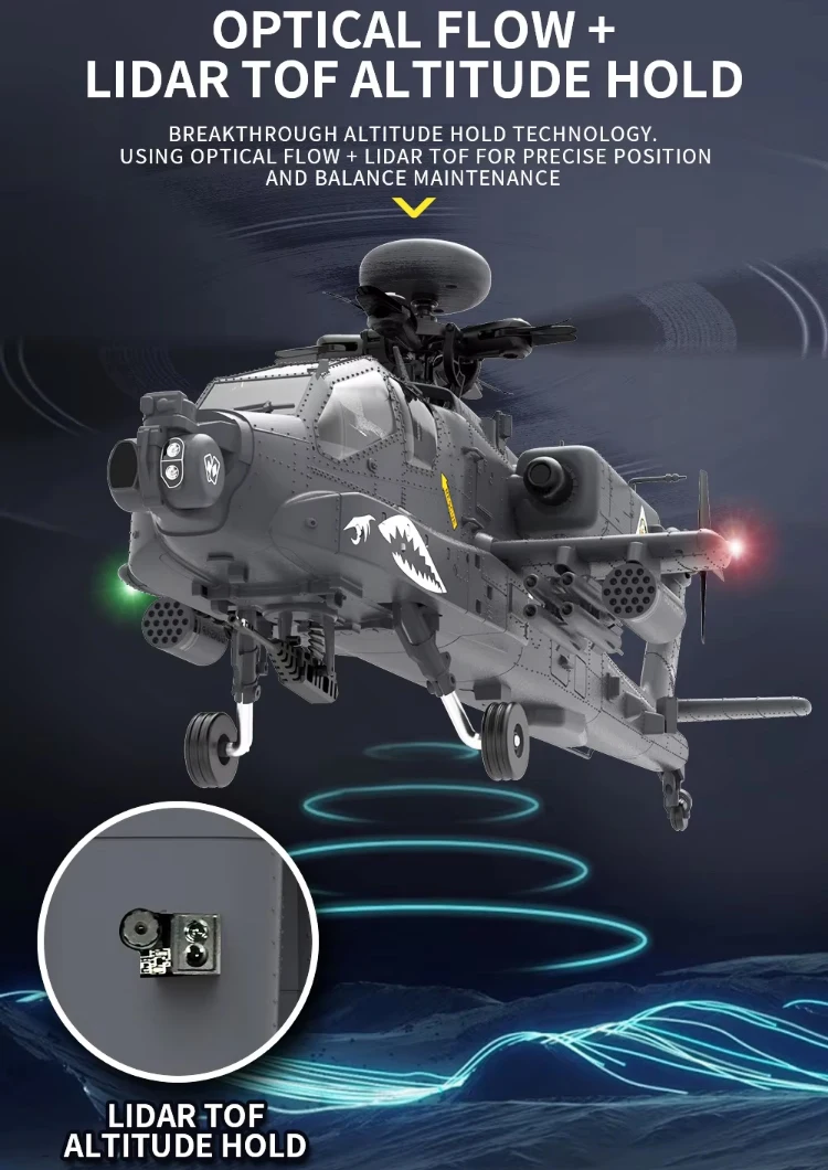 YXZNRC F11-S AH-64D Apache Scale Heli Copter Electric RC