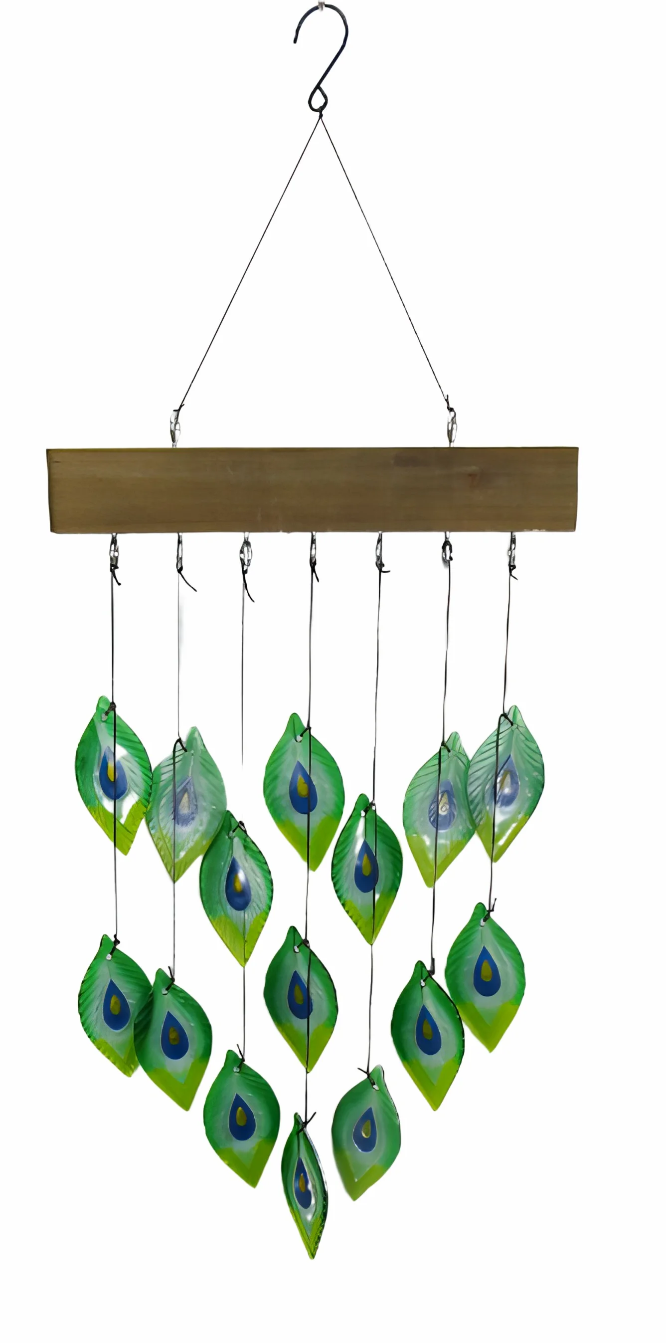 Glass Peacock Windchimes Iron Wire Pendant Glass Beads  Outside Yard  Hanging Peacock Wind Chimes 1