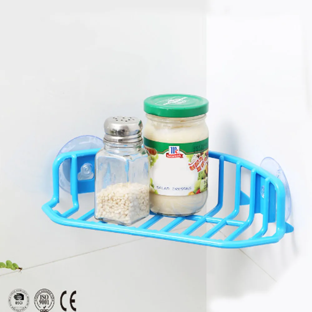 Cross Border Wall Mounted Multifunctional Kitchen Double Suction Cup PP Plastic Durable Square Sink Storage Tier Racks