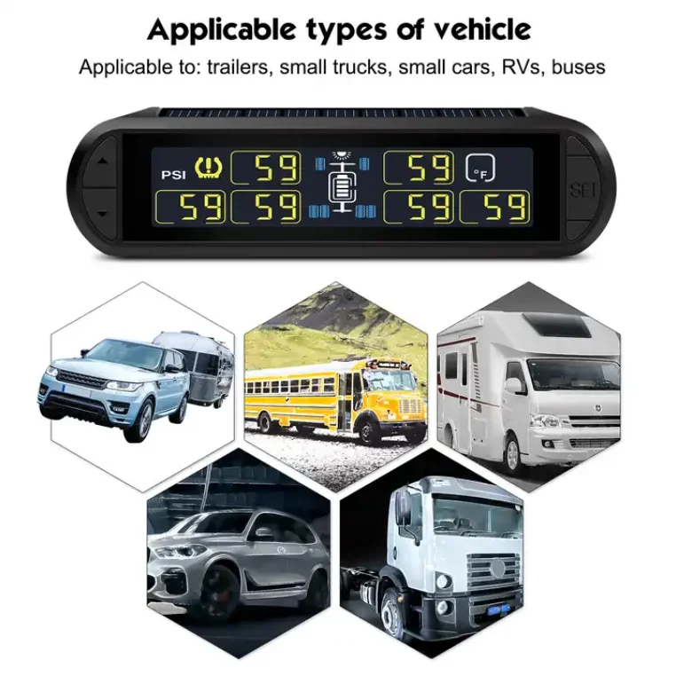 6 Wheel Solar TPMS T650 WF  Tire Pressure Monitoring System With 6 External Sensors