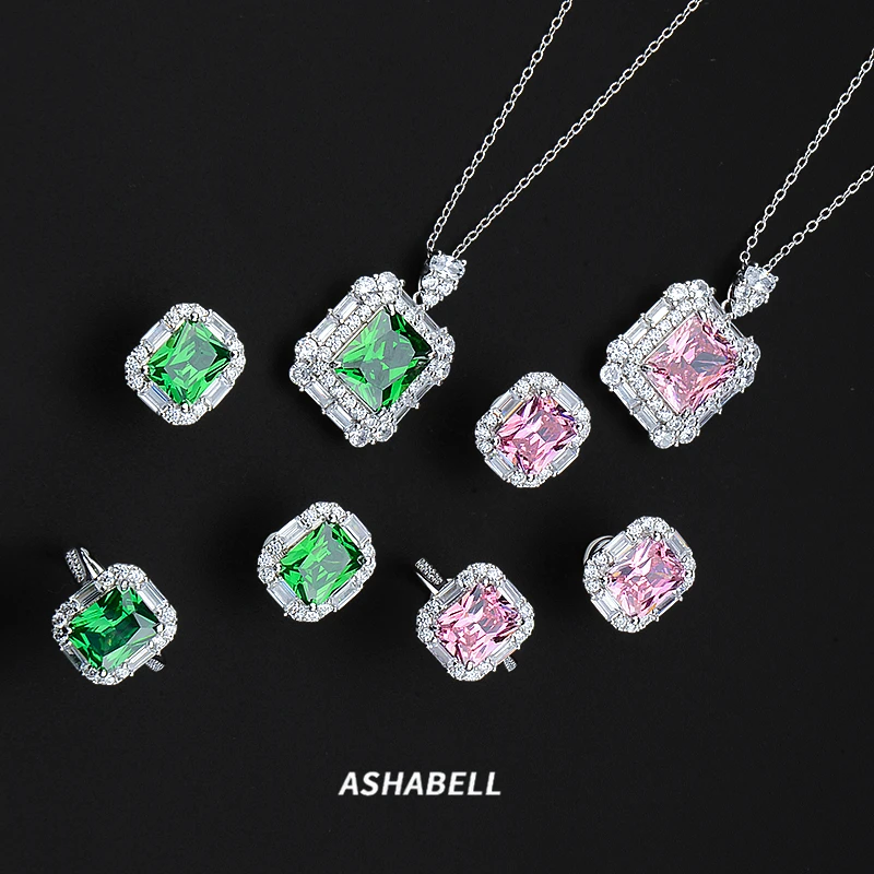 Wholesale Fashion 925 Sterling Silver Ice Cut 5A Zircon Jewelry