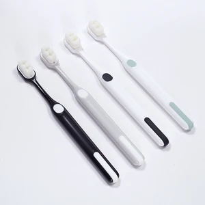 Adult Household High Quality 10000+ Soft Toothbrushes Biodegradable Classic Black and White Plastic Handle
