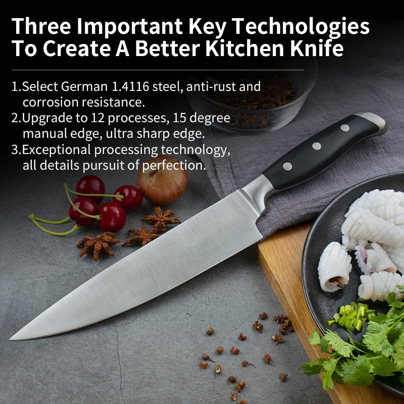 Kitchen Knife Chef Knife 8 Inch German High Carbon Stainless Steel  Ultra-Sharp