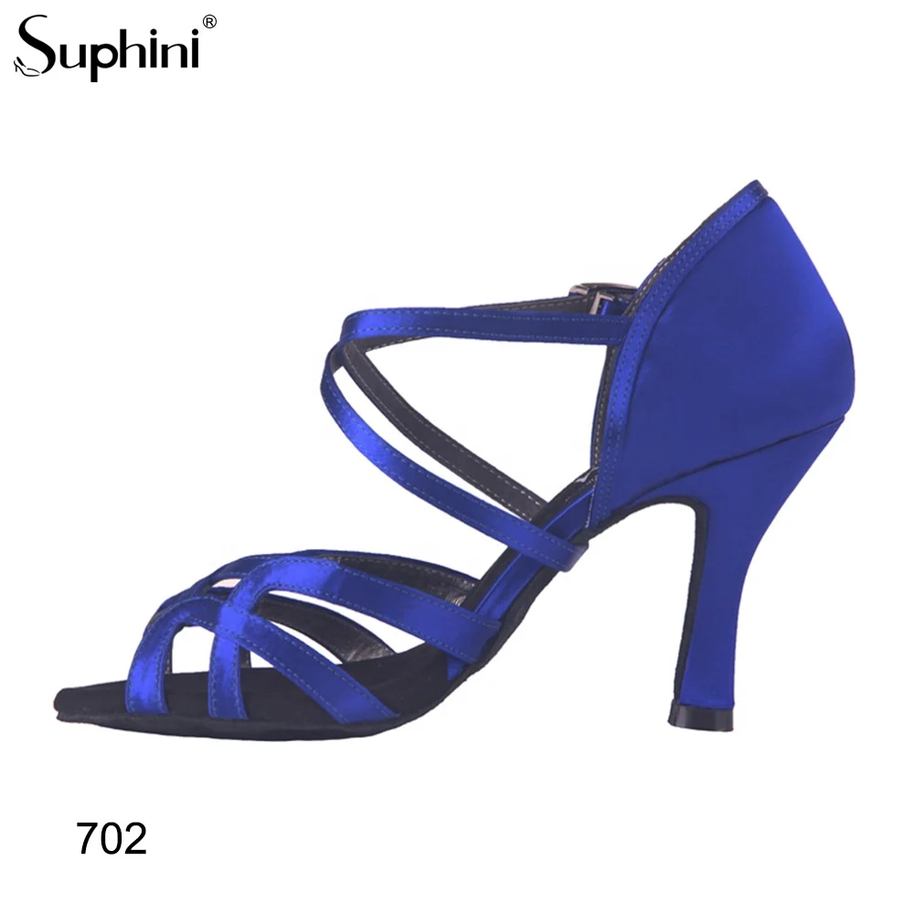 Suphini Королевский синий сатин Suphini экзотические латинские танцевальные туфли