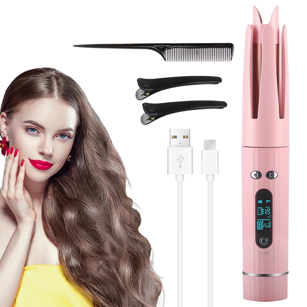 Curling Irons Hair Straightener And Curler 2 In 1 Rizador De Cabello Electric Cordless Portable