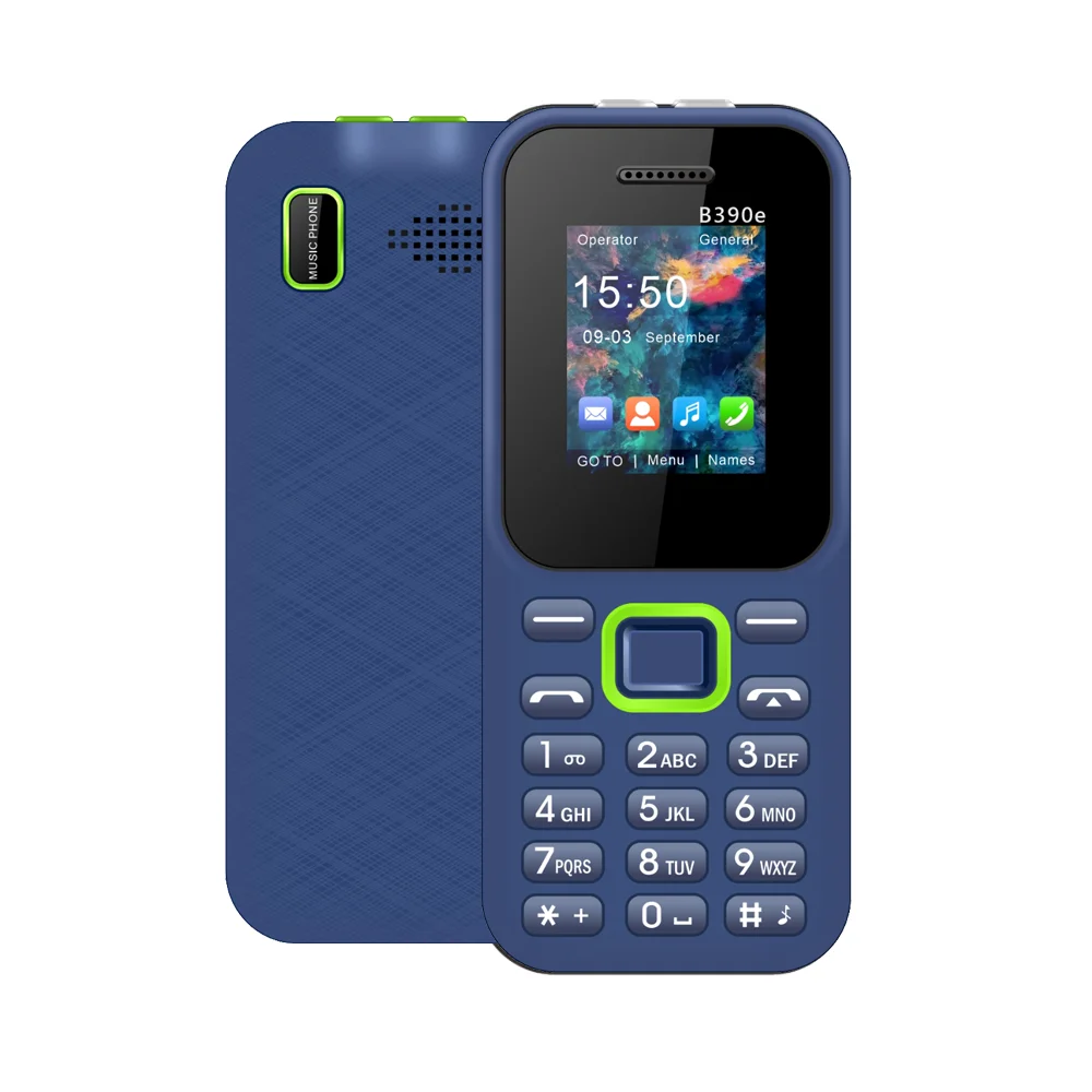 B390e Push Button Mobile Phone 1.77 Inch 2 SIM Card Strong LED Torch Light Non Camera Feature Cell Phone