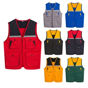 Wholesale Custom Logo Men's Outdoor Reflective Photography Safety Work Vest Workwear Multi-pocket Fishing Vest