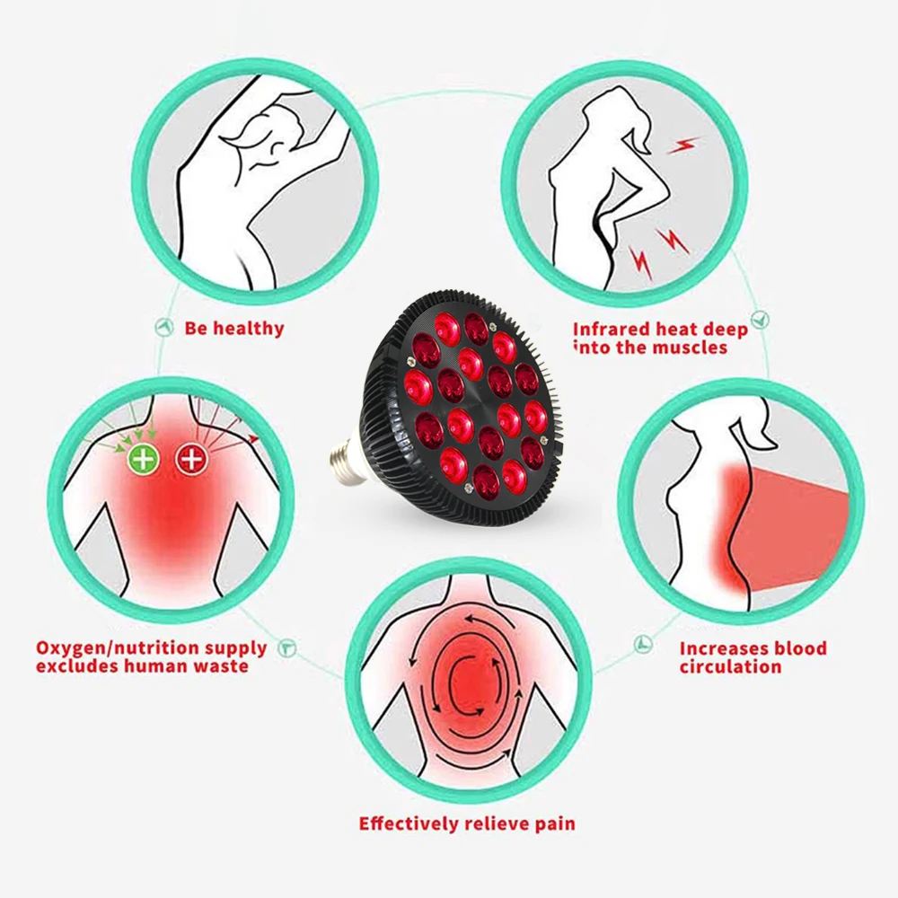 Spa Use Red Light Therapy Bulb Full Body Use 850nm Infra and 660nm Red Light Home Use Pdt Light for Pain Relief