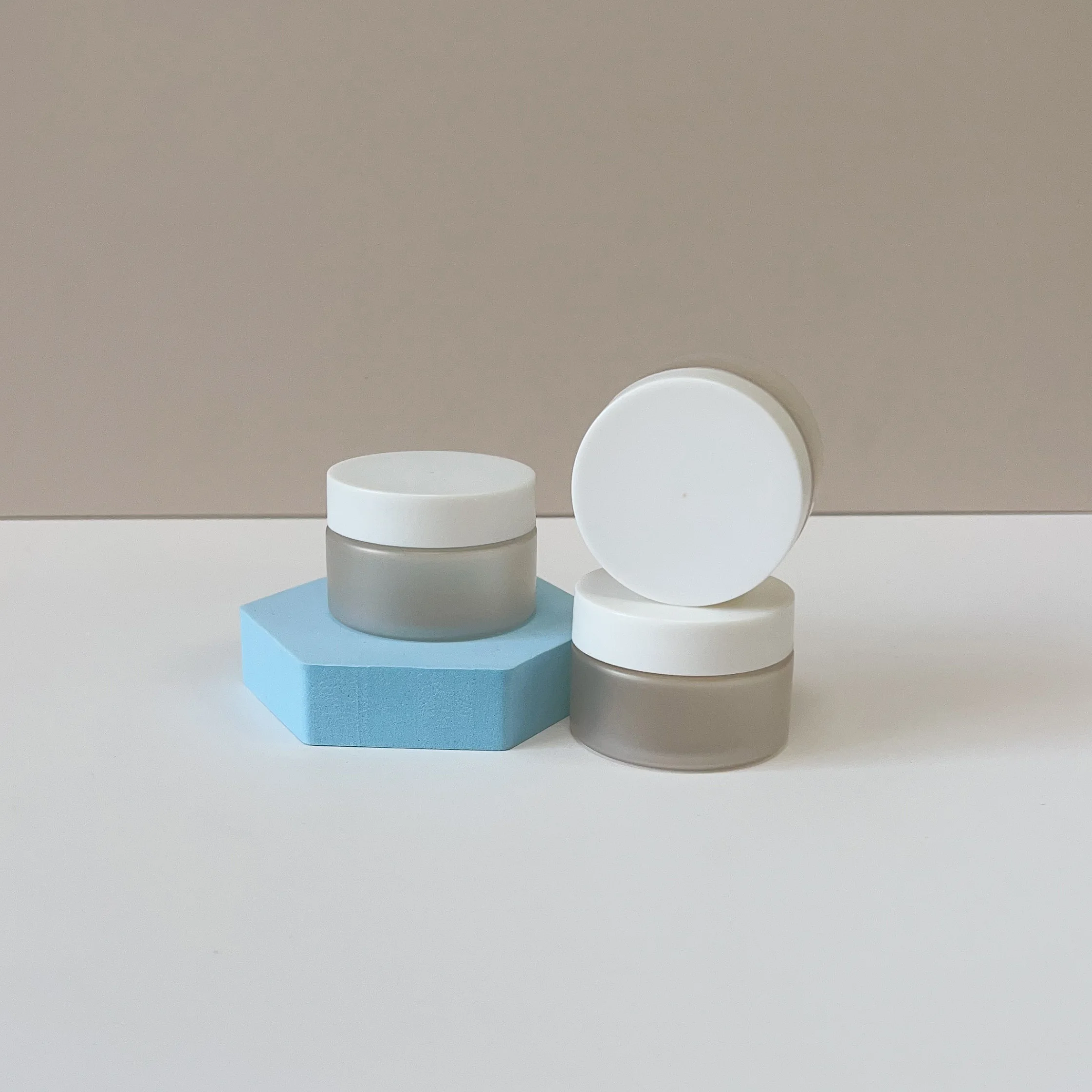 Factory Supply 35ML PET Frosted Cosmetic Container Cream Jar With White Plastic Lid