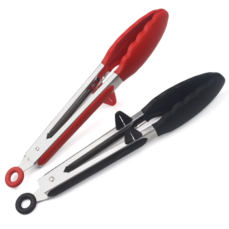Silicone Tong Built In Stand 9 Inch Or 12 Inch Salad,Cooking And Bbq
