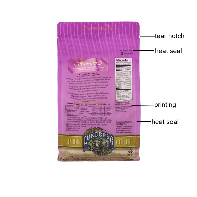 High Quality Food Product Type and Bag Packaging Classic Jasmine Rice Bag with Handle/plastic Rice Bag 1kg 3kg 5kg