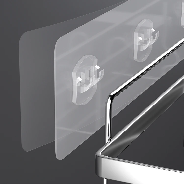 High Quality Stock Easy to Install Waterproof Shower Room No Nailing Removable Wall Mounting Bathroom Shelf