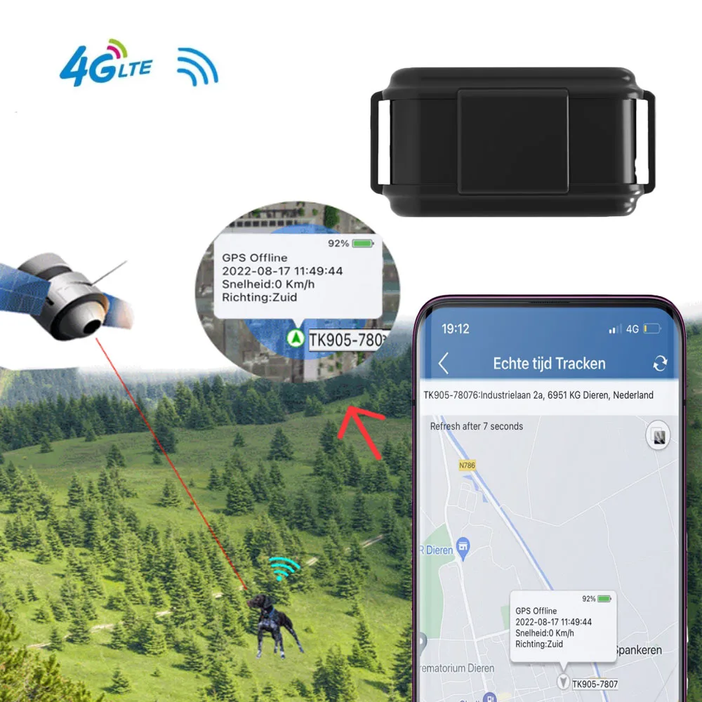 Pet Health Monitor with APP Control 4G GPS Global Tracker Pet Health Detection Collar tracker