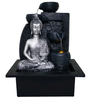 Polyresin Religion Buddha Water Fountain Home Decoration Mascot Table ...