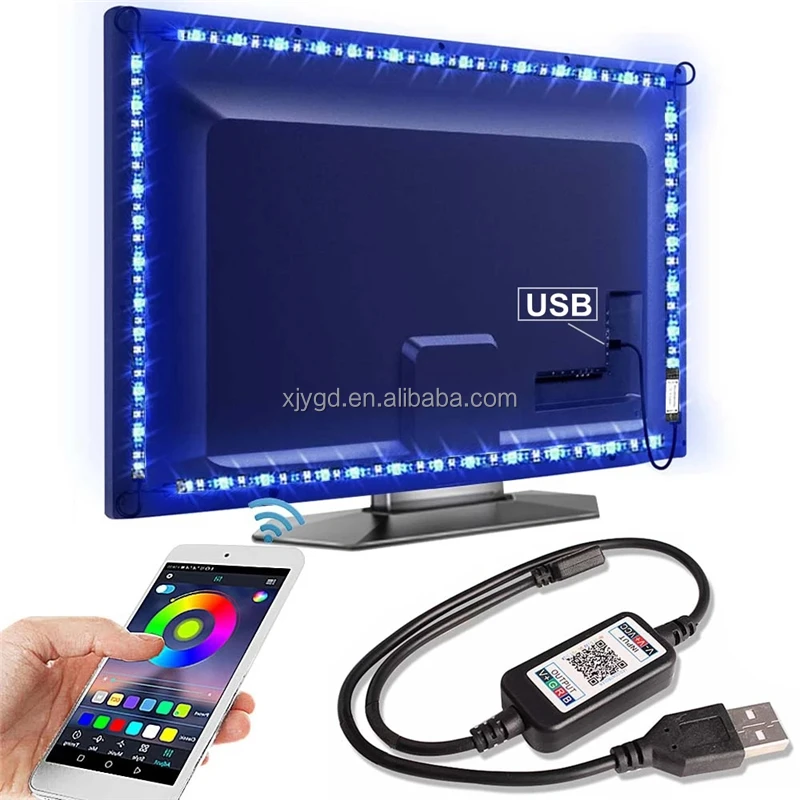 5M Wireless APP Intelligent Remote RGB LED Strip Lights DC 5V USB TV Back Light 5050 SMD Flexible Tape Led Ribbon