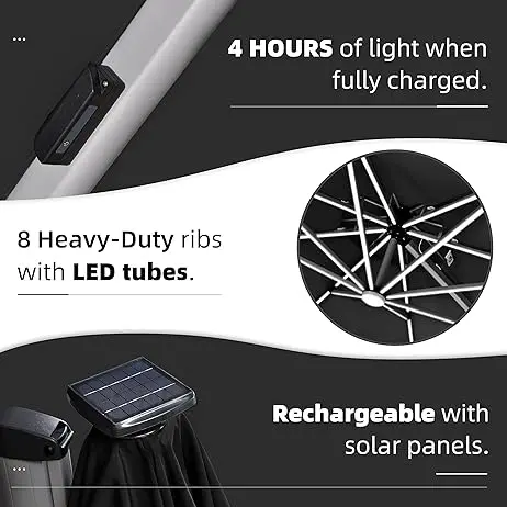 Пляжный зонт на открытом воздухе зонтик от солнца сад патио зонтики со светодиодной подсветкой