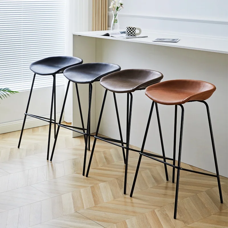 Scandinavian Style Adjustable Iron Bar Chair Luxury Modern Simple High Stool for Outdoor Restaurant Front Steady Living Room