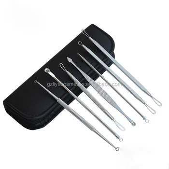 High Quality 7pcs Stainless Steel Acne Needles Blackhead Remover Tool Kits