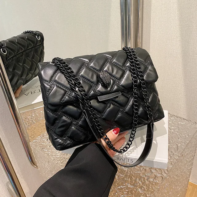 New Arrival Famous Brand Women PU Leather Shoulder Purses Luxury Designer Large Long Chains Crossbody Tote Handbags