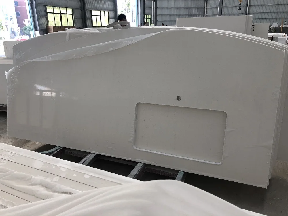 Super Quality Crystal White Quartz Countertop, Kitchen Top Artificial Stone