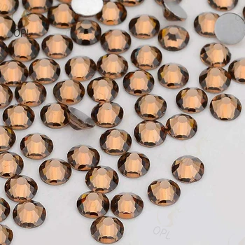 OPL Wholesale SS3-SS40 Smoked Topaz Glass Flatback Nail Art Rhinestones - 1440pcs Bulk Package