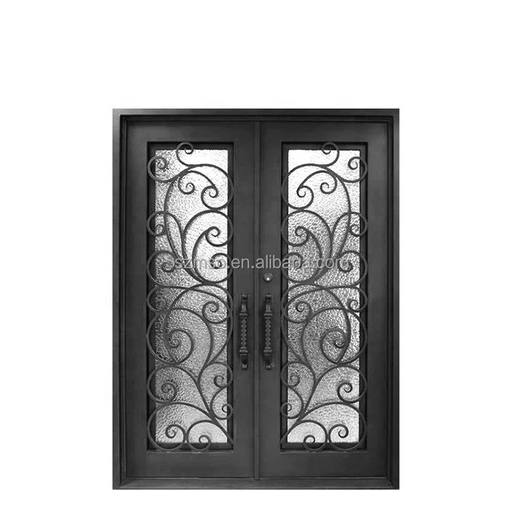 Modern Design Double Exterior Steel Security Doors For Home Villa Iron