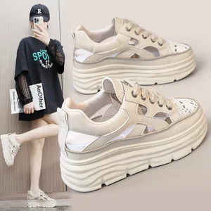 W3662 Manufacturers New Hollow Out Women's Sports Shoes Durable Summer White Shoes