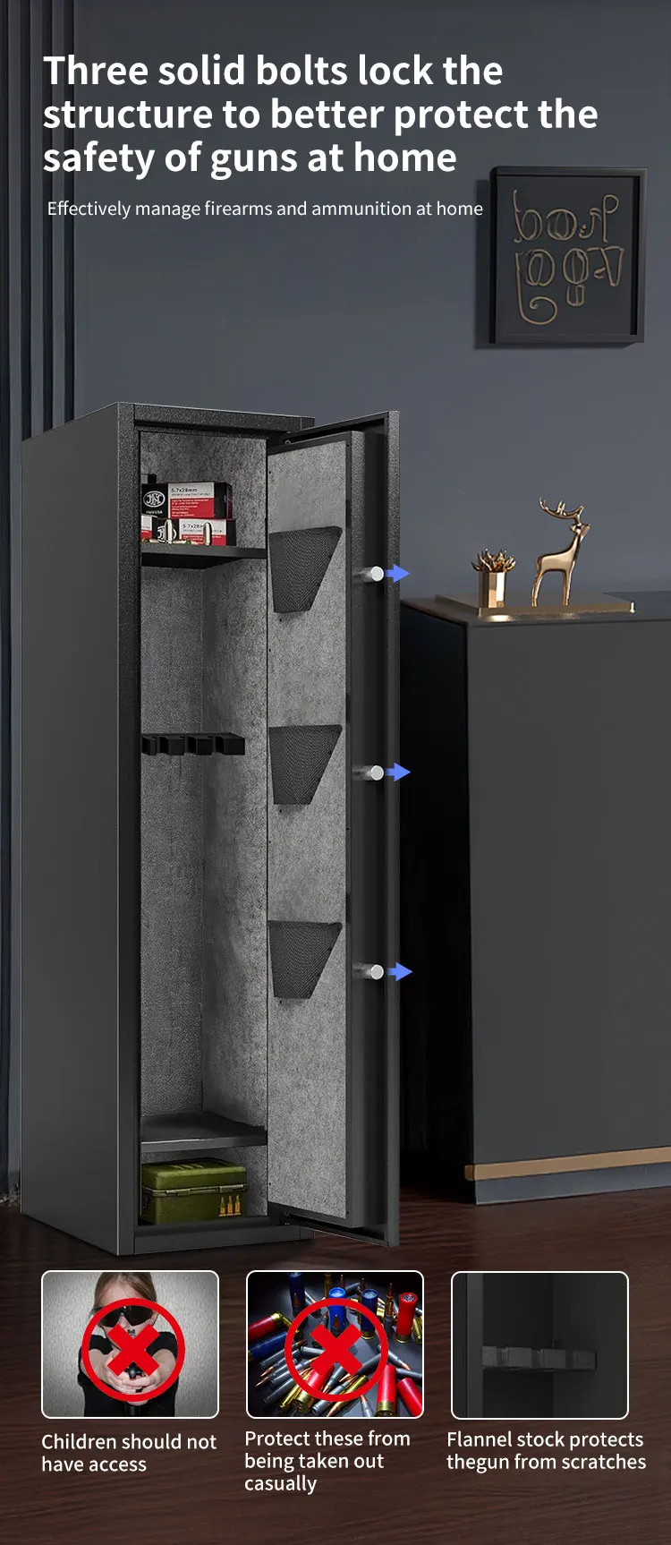 CEQSAFE Factory Direct Hot Sale Wholesale Metal Large Home Security Safe Cabinet Gun Safe Box with Electronic Digital Lock factory