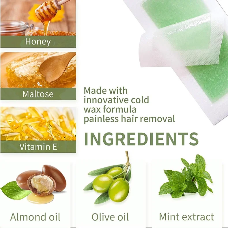 Convenient Use Oem All Skin Types Wax Strips Body Arm Armpit Leg Bikini Line Face Hair Removal Wax Strips Paper