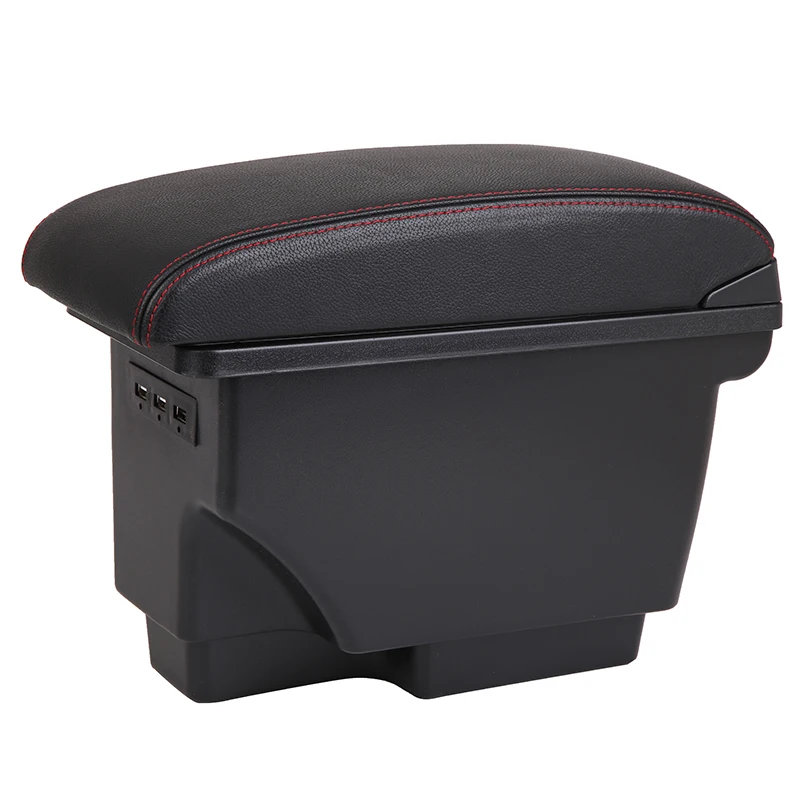 product car central storage box universal pu leather armrest box for vw lavida console storage box-4
