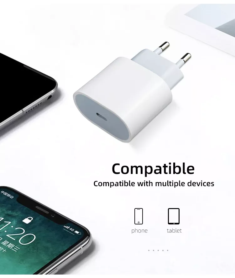 Eu Us Plug Usb Type C 20w 18w Pd Wall Charger Typec 20w Usbc Power Adapter For Iphone 14/13/12