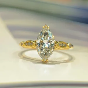 9K-18K Gold 1.53CT Lab-Grown Diamond Ring, 2.307g Custom Pave Setting Wedding/Engagement Ring, Luxury Jewelry