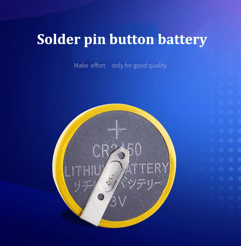 Customizable 3V Lithium Button Cell Batteries CR2450/CR2477/CR2032 2 Pin Wires for Flashlight Gameboy Advance Replacement Toys